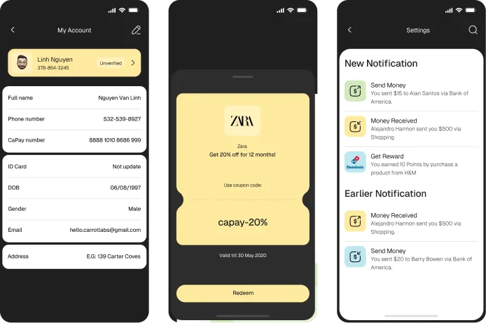 Fintech App Design by Glimix Studio