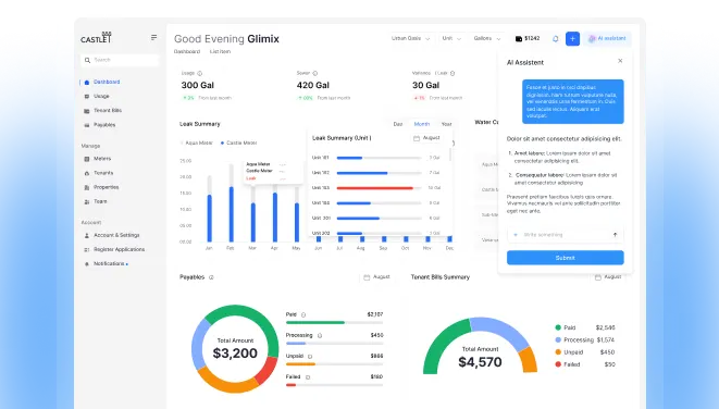 Castle estate management SaaS dashboard by Glimix Studio