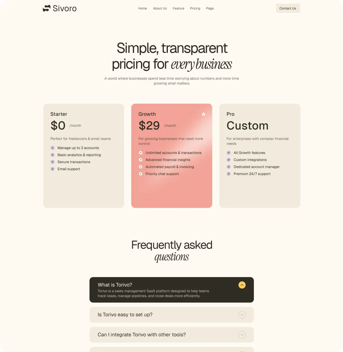 Sivoro Website Design by Glimix Studio