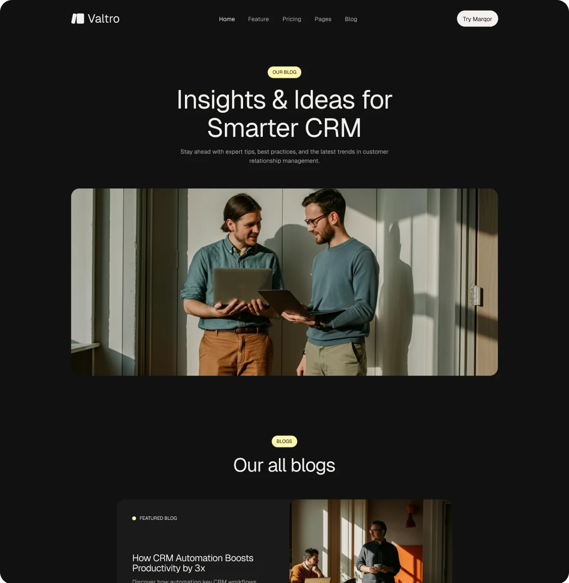 Valtro Website Design by Glimix Studio