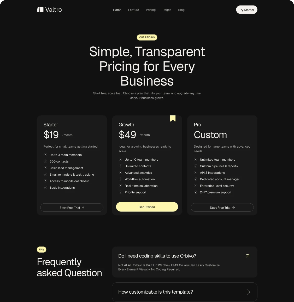 Valtro Website Design by Glimix Studio